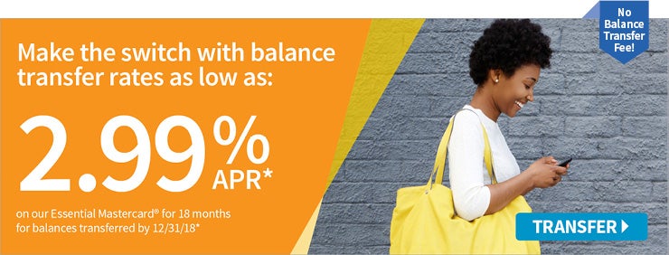 Transfer rates as low as 2.99%