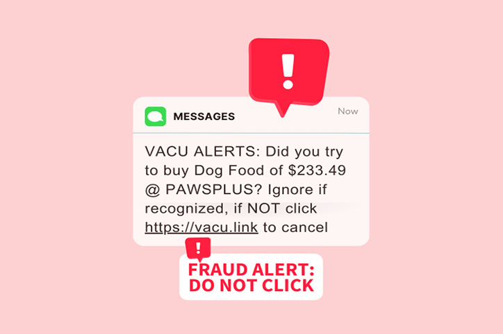 Scam text graphic
