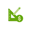 Icon of a right angle ruler and a construction pencil
