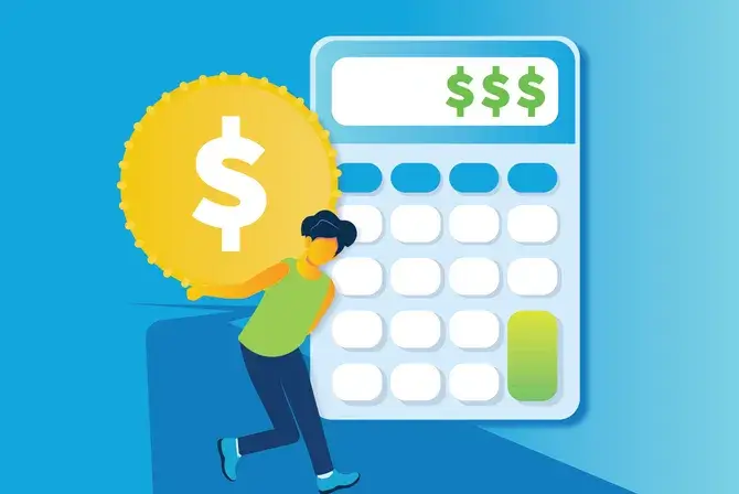 Illustration of a calculator, symbolizing debt calculation or debt management planning.