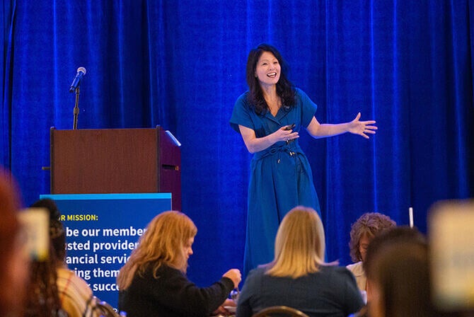 Cherry Dale, Senior Vice President Financial Education speaking at VACU Womens Summit