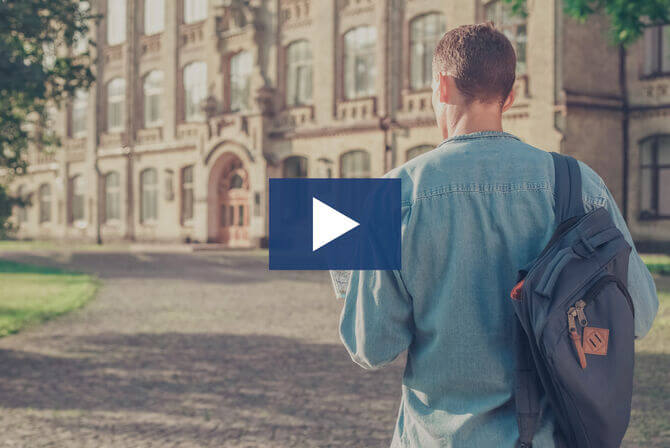 college student on campus