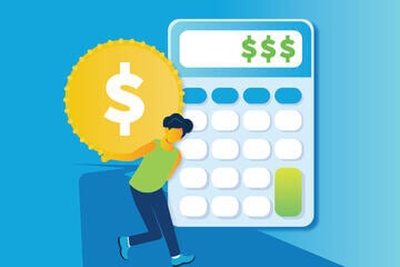 Illustration of a calculator, symbolizing debt calculation or debt management planning.