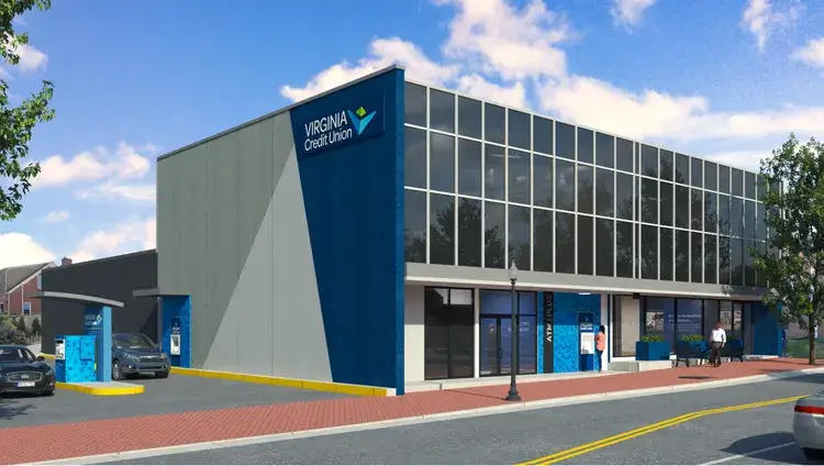 Outside view of Virginia Credit Union Blacksburg branch