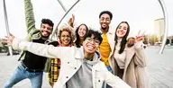 group of young adults smiling 