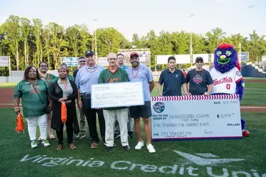 Check presentation at the FredNats stadium