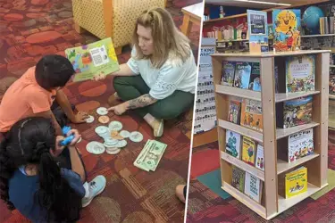 teacher reading to students