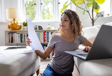 Woman working a computer