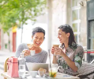 women drinking coffee